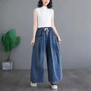 Denim Extended-Size Wide-Leg Pants | OWNLUXE