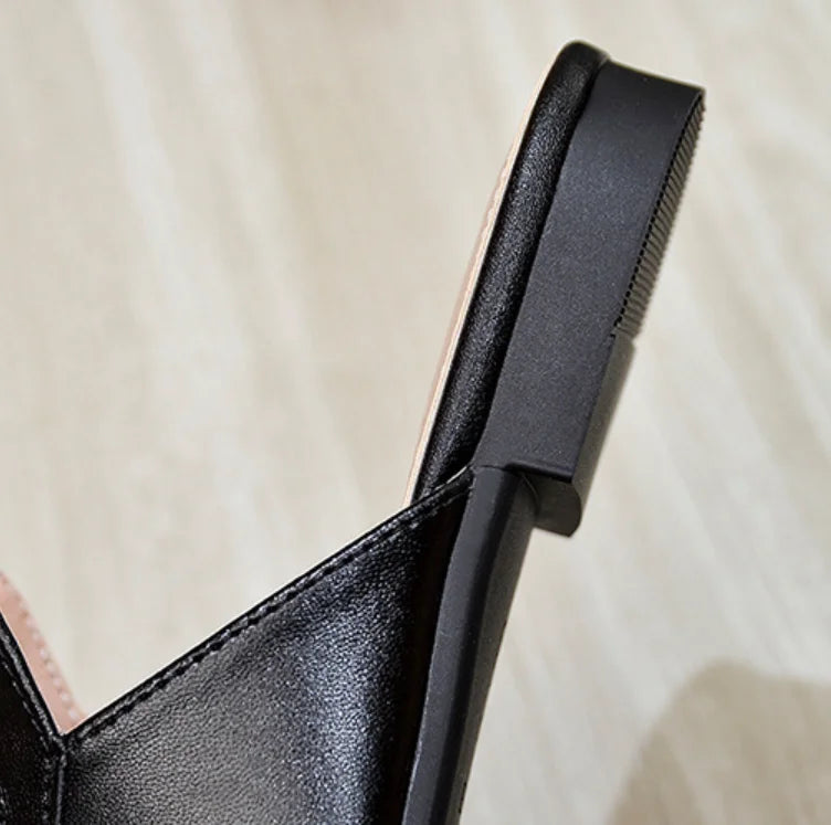 Women’s Chain Detail Flat Mules – Closed Toe Slides