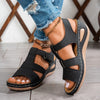 Women's Open Toe Platform Wedge Sandals (Red) | OWNLUXE