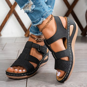 Women's Open Toe Platform Wedge Sandals (Red) – Shop at OWNLUXE
