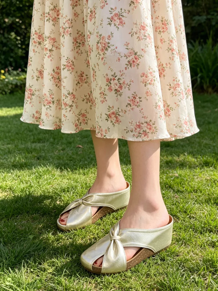Closed Toe Round Toe Low Heel Slippers | OWNLUXE