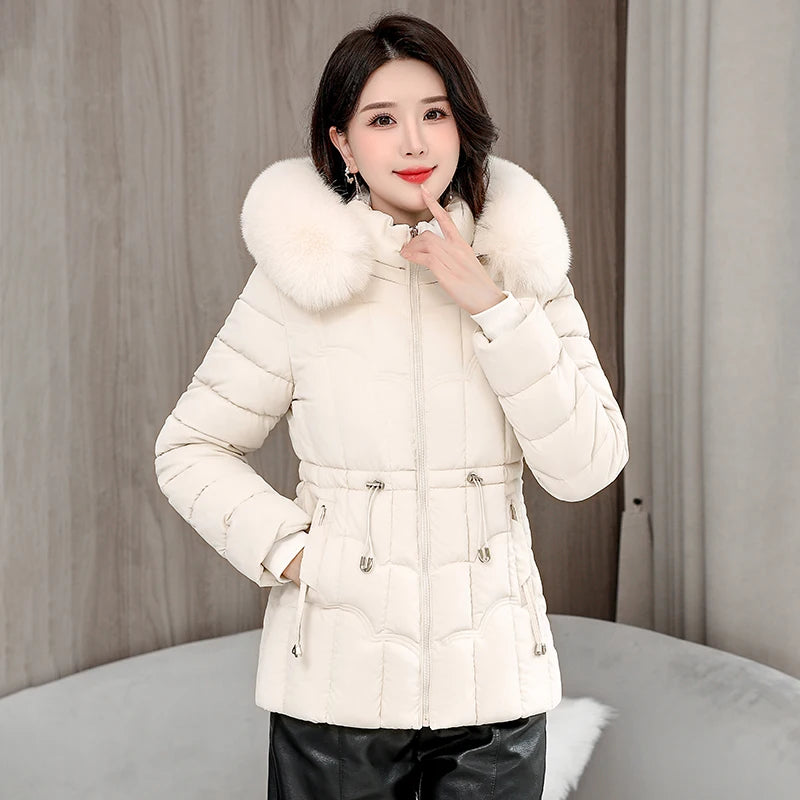 Women's Hooded Puffer Jacket (Light Green) | OWNLUXE