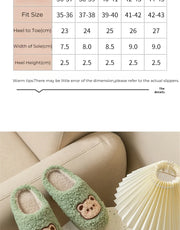 Cute Bear Fluffy Slippers – Warm Plush House Shoes