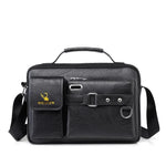 Load image into Gallery viewer, Men’s PU Leather Satchel – Rivet Detail Crossbody Bag
