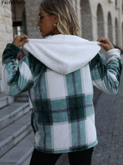 Plaid Hooded Jacket – Thick Autumn & Winter Casual Coat