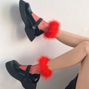 Mesh Feather Fishnet Socks | OWNLUXE