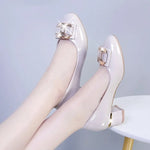Load image into Gallery viewer, Cresfimix zapatos de mujer fashion sweet white patent leather office career square heel shoes for women lady casual shoes ab153
