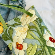 Spacious Oxford Fabric Floral Bucket Bag | OWNLUXE