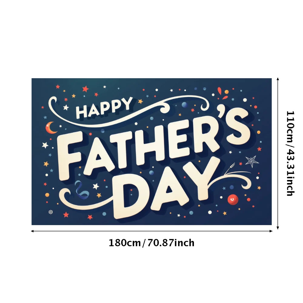 Happy Father’s Day Party Banner – Large 180×110 cm Backdrop