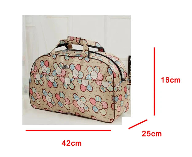 Women's PU Leather Travel Duffle Bag – Geometric Design Weekender
