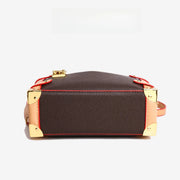 Vintage Women's Brown Shoulder Bag Designer Box Bag with: