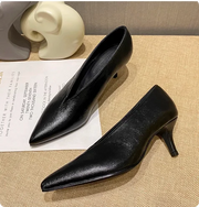 Women's Pointed Toe Pumps (Wine Chunky Heel) – Shop at OWNLUXE