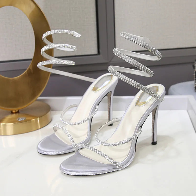 Satin Gladiator Platform Heels for Statement Nights