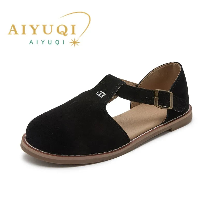 Women's Leather Retro Sandals (Camel) – Shop at OWNLUXE