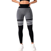 Striped High-Waist Yoga Seamless Leggings | OWNLUXE