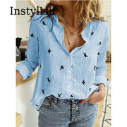 Long-Sleeve Cotton Linen Tunic Blusas | OWNLUXE