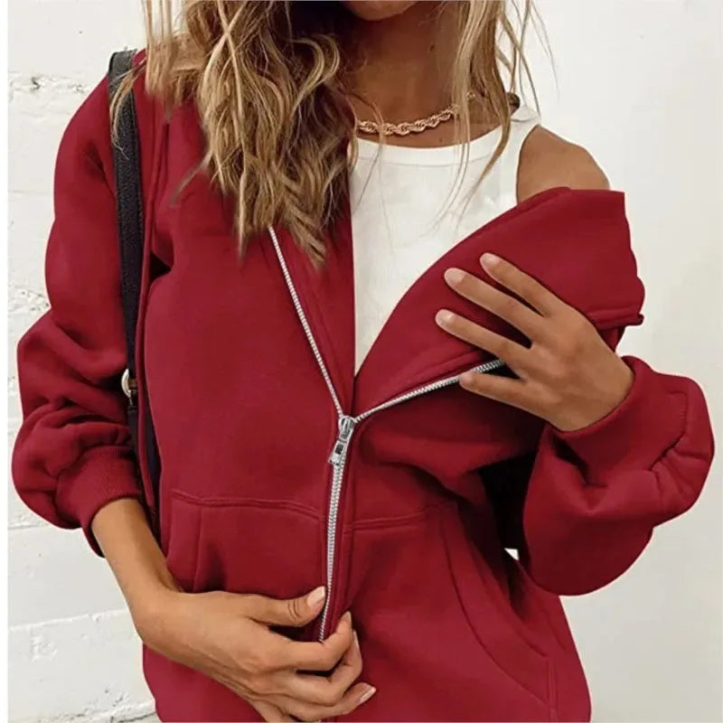 Zip-Up Pocket Long-Sleeve Jacket | OWNLUXE