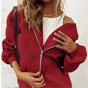 Zip-Up Pocket Long-Sleeve Jacket | OWNLUXE