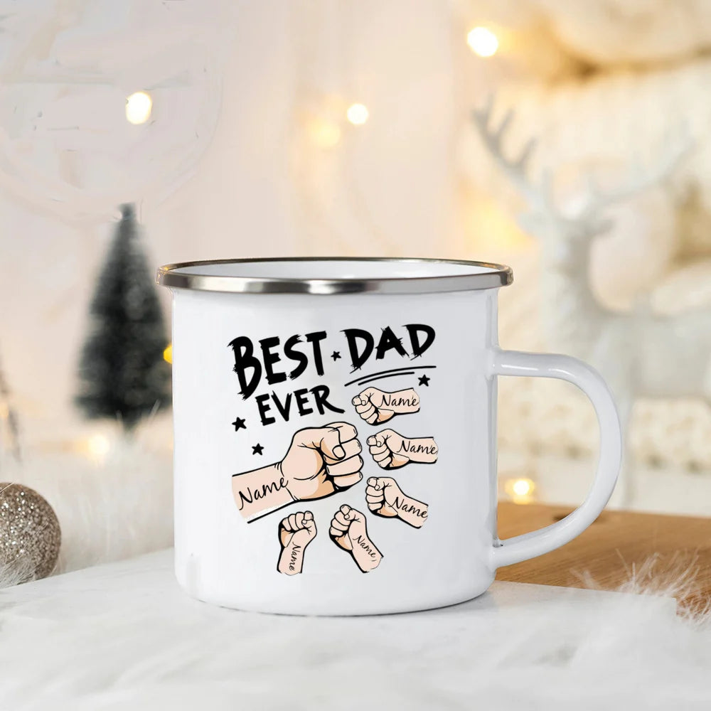 World’s Best Dad Ceramic Coffee Mug 11 oz, Black Handle