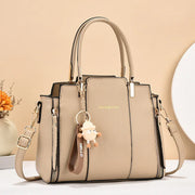 PU Leather Tote Bag with Tassel – Soft Shoulder Bag with Zipper Closure