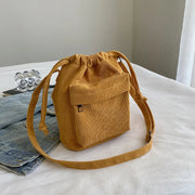 Corduroy Drawstring Bucket Bag | OWNLUXE
