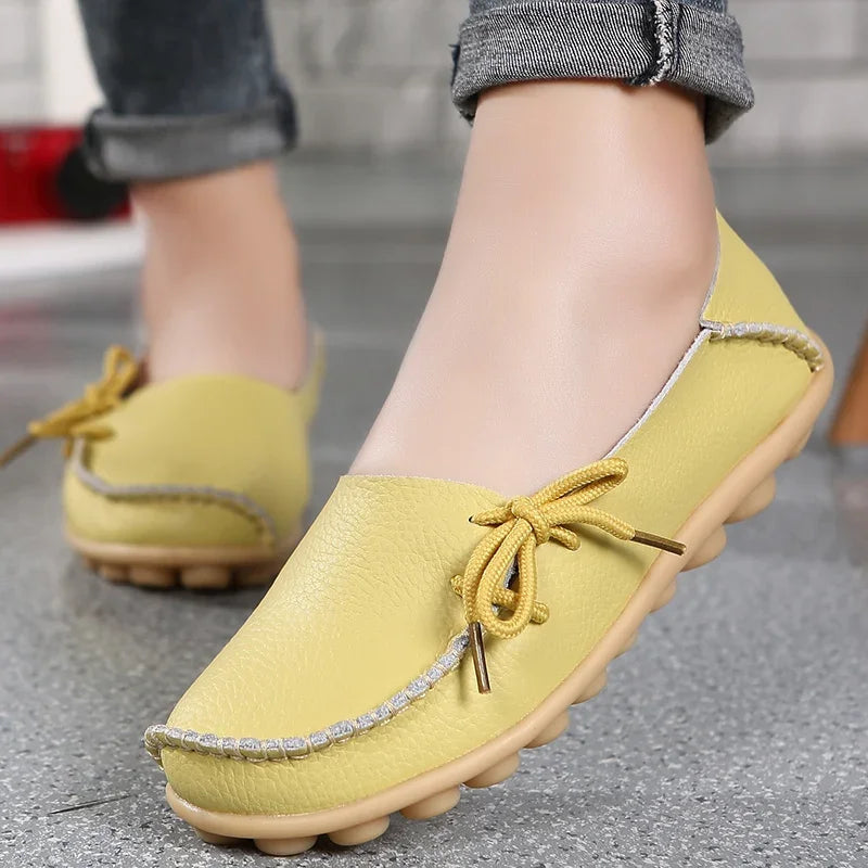 Women's Leather Plus-Size Loafers (Khaki) – Shop at OWNLUXE