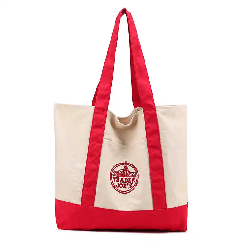 Spacious Canvas Embroidered Tote Bag | OWNLUXE