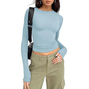 Women's Long Sleeve Crew Neck Slim Fit T-Shirt | OWNLUXE