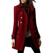 Autumn Winter Woolen Coat Women Casual Fashion Double Breasted Long Sleeve | OWNLUXE