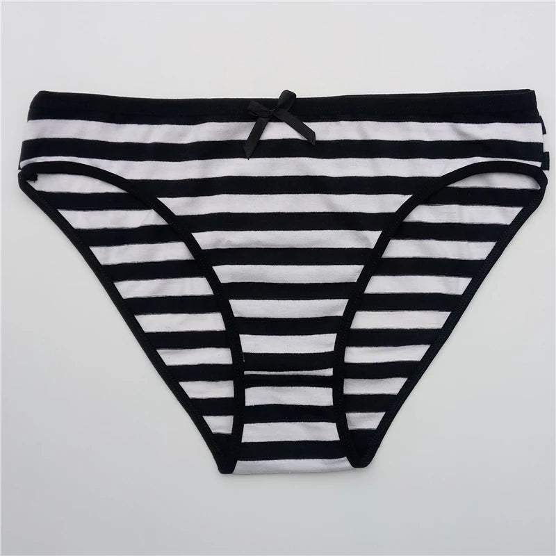 Women's Cotton Bikini Briefs 5-Pack | Striped Low-Rise Underwear | OWNLUXE