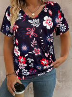 Load image into Gallery viewer, Floral V-Neck Tee / T-shirt à col en V motif floral
