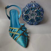 Crystal Sandals and Clutch Bag Set – Rhinestone Party Heels