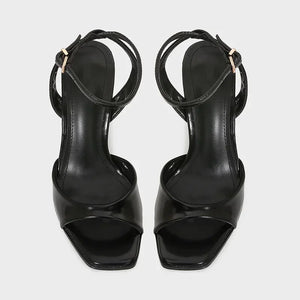 Elegant Ankle Strap High Heels Ladies Square Toe Fashion Party Dress Shoes Office Hollow Sexy Designer Brand Sandals Women Pumps