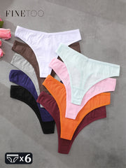 Women's Seamless Cotton Thongs 6-Pack | Low-Rise G-String | OWNLUXE