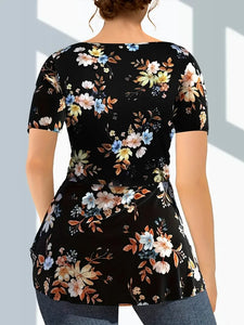 Flowy Summer V-Neck Tee – Plus Size Comfort | Haut Estival à Col en V – Confort Grande Taille