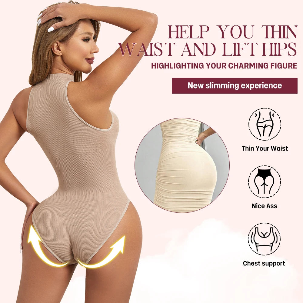 Round Neck Body Shaper Bodysuit Waist & Hip Enhancer