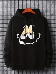 Maple Leaf Canada Print Hoodie – Pullover Sweatshirt with Kangaroo Pocket