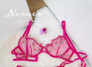 Soutien-Gorge Brodé Dentelle Femme Ultra Mince Transparent Sans Rembourrage Armature Push Up Doux Lingerie Séduisante 32-38