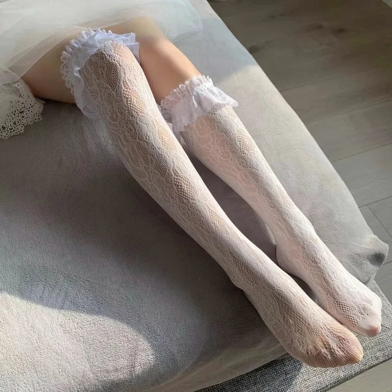Lace Floral Print Mesh Socks | OWNLUXE