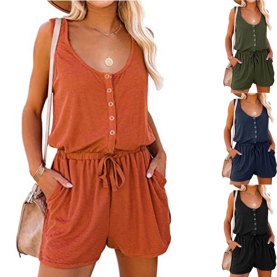 Women's High Waist Sleeveless Jumpsuit | OWNLUXE