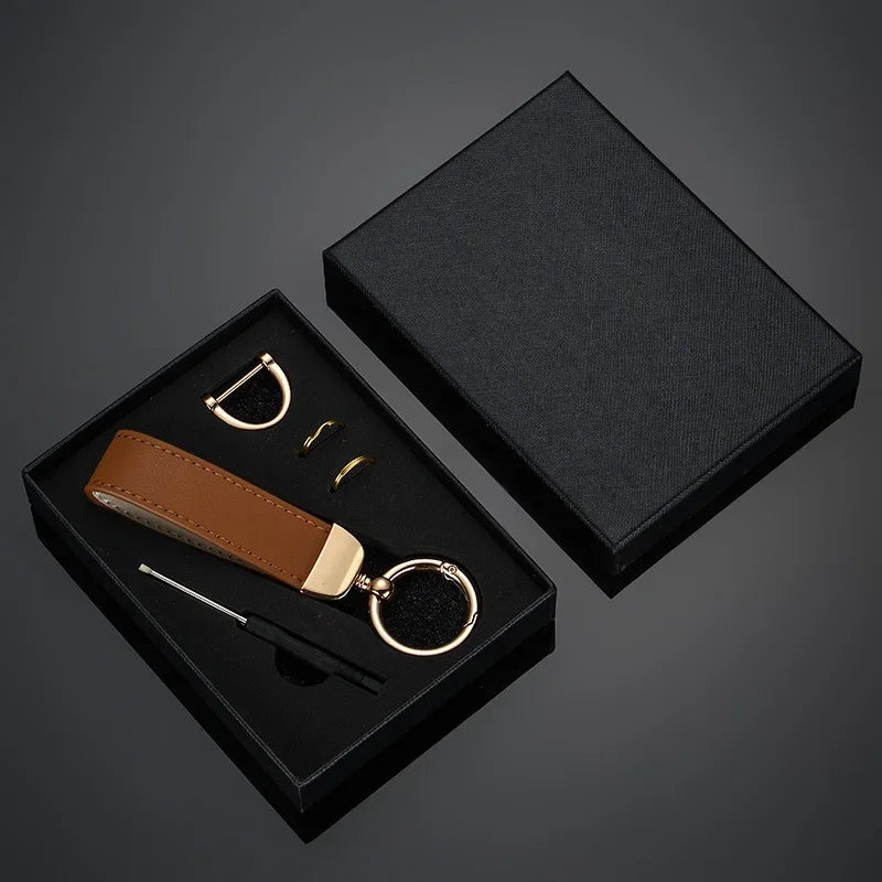 Custom Leather Keychain With Gift Box Personalized Logo | OWNLUXE