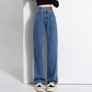 Winter Fleece-Lined Jeans - Thermal High Waist Denim Pants