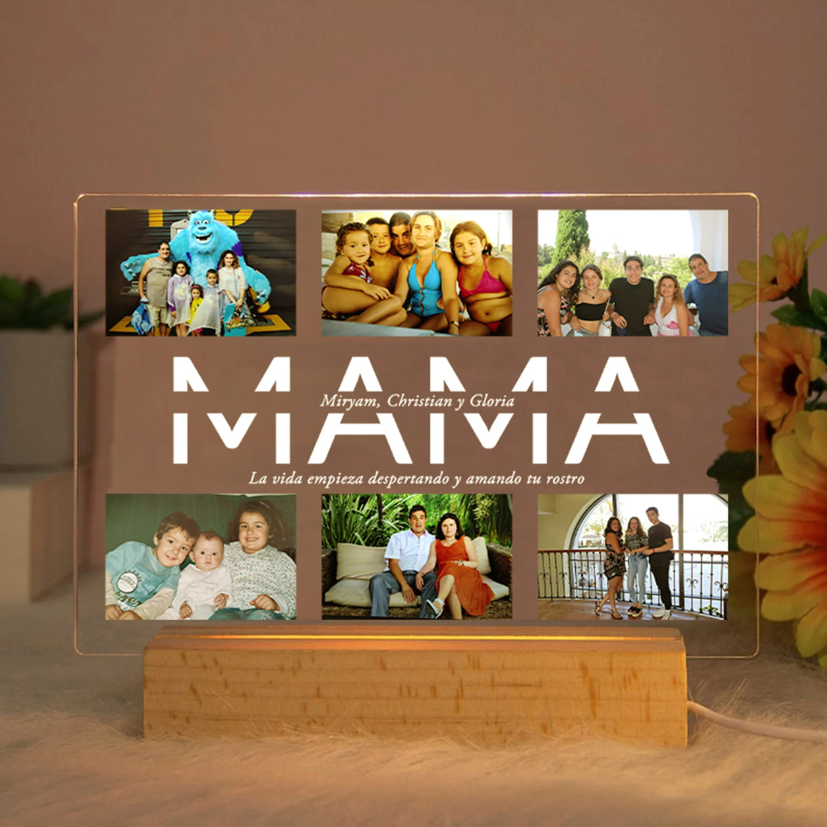 Custom Acrylic Lamp Personalized Photo Text Bedroom | OWNLUXE