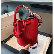PU Leather Bucket Bag (Red) | OWNLUXE
