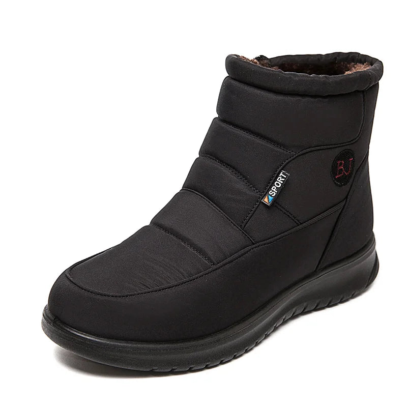 Winter Ankle Snow Boots - Women's Plush-Lined Zip Boots