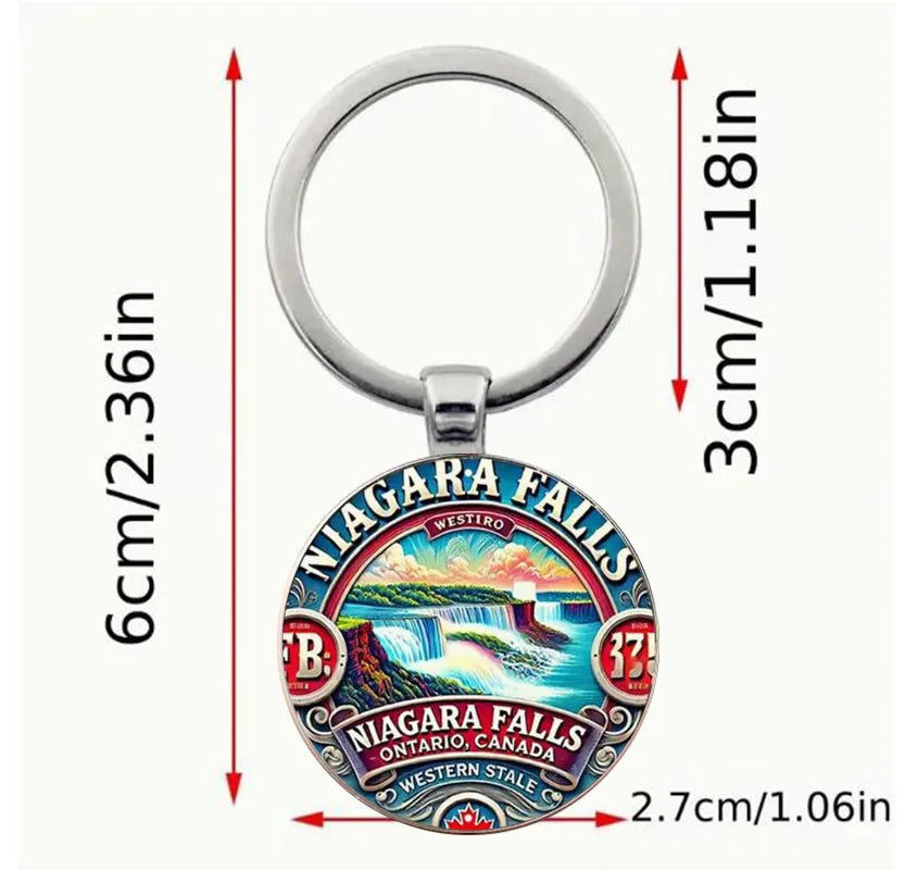 Niagara Falls Keychain - Retro Travel Canada Zinc Alloy Souvenir Gift for Travelers