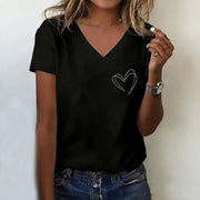 Love V-Neck Short-Sleeve Blouse | OWNLUXE