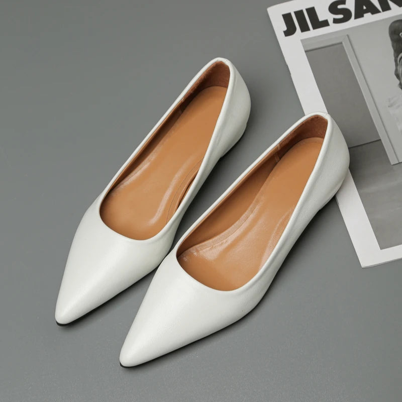 Women's Pointed Toe Leather Heels – Shop at OWNLUXE