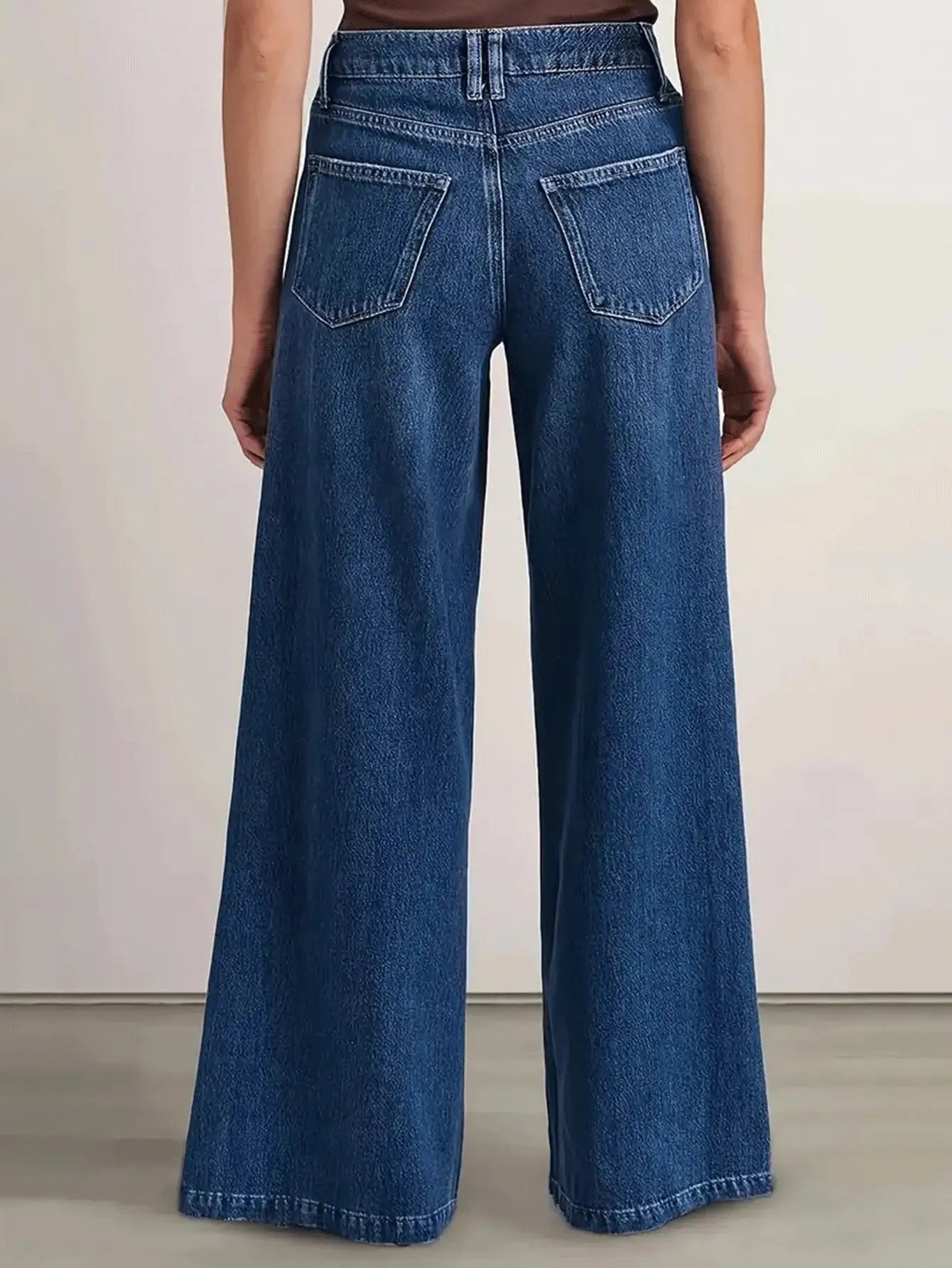 Deep Wide-Leg Denim Pants | OWNLUXE