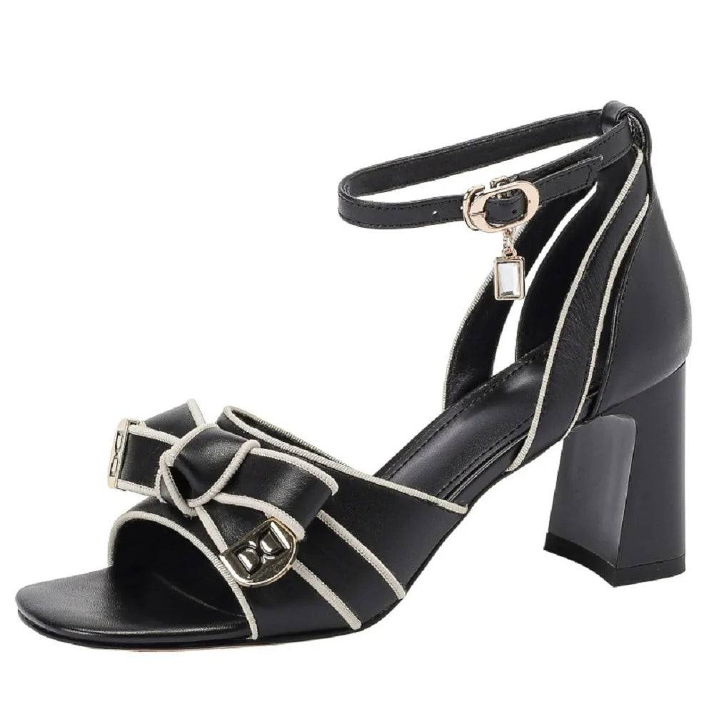 Women's Square Toe Retro Sandals (Beige) | OWNLUXE